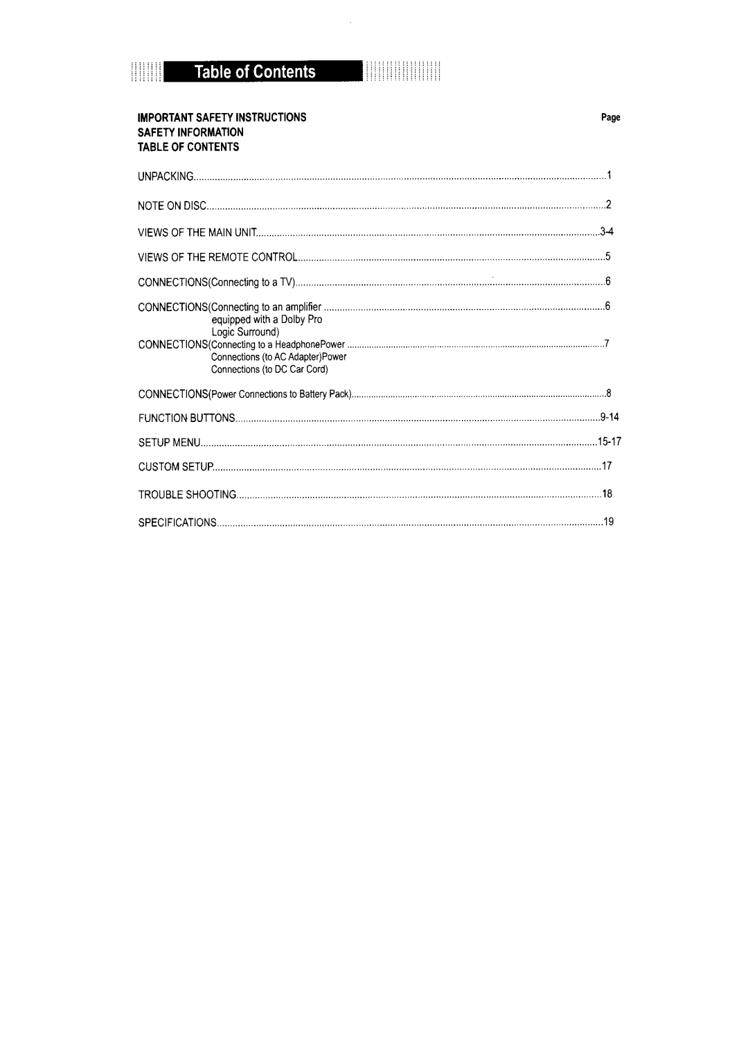 COBY electronic TF-DVD5000 manual 