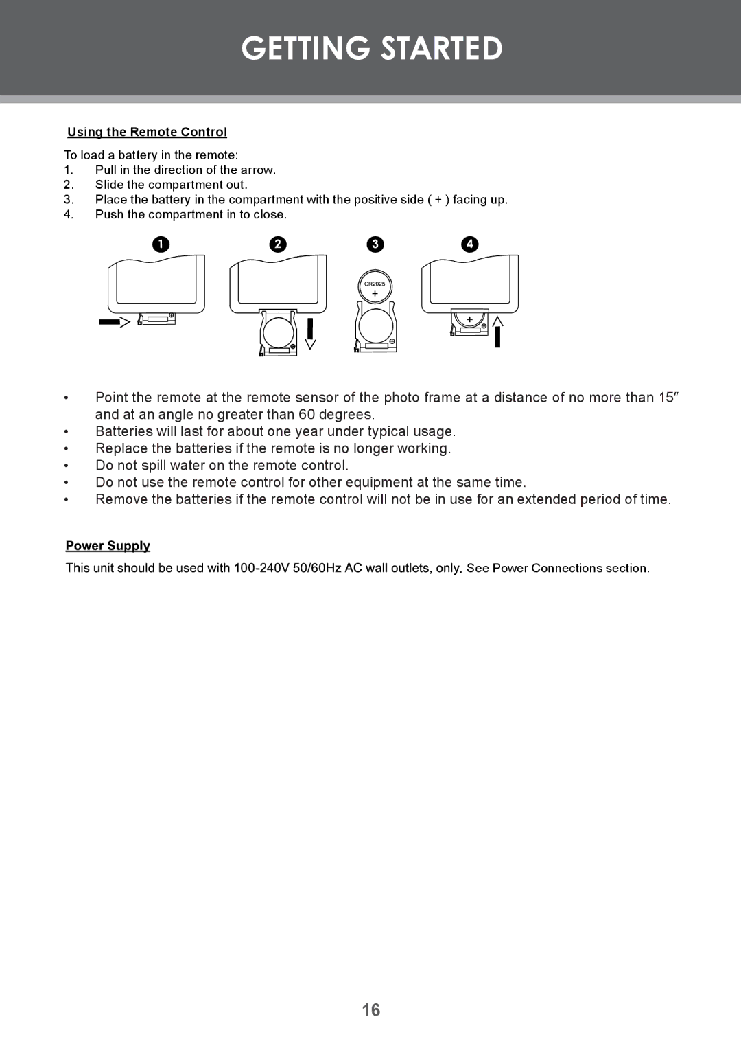 COBY electronic TF-DVD7009 instruction manual Getting Started, Using the Remote Control 