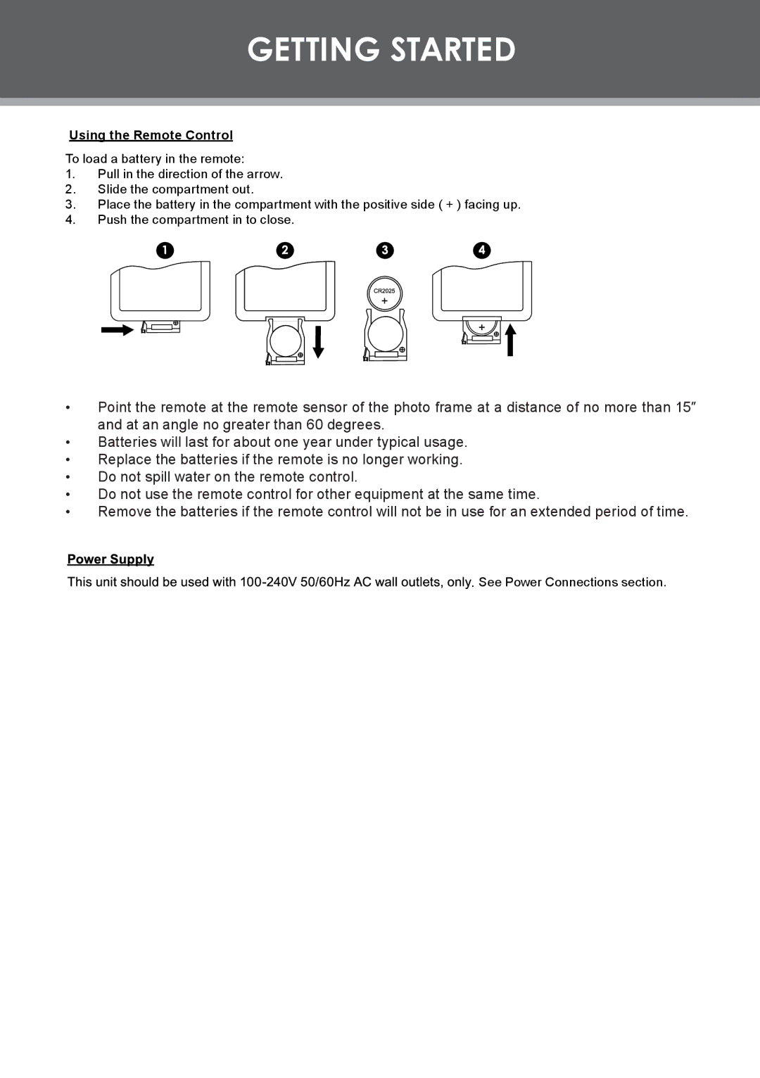 COBY electronic TF-DVD7309 instruction manual Getting Started, Using the Remote Control 