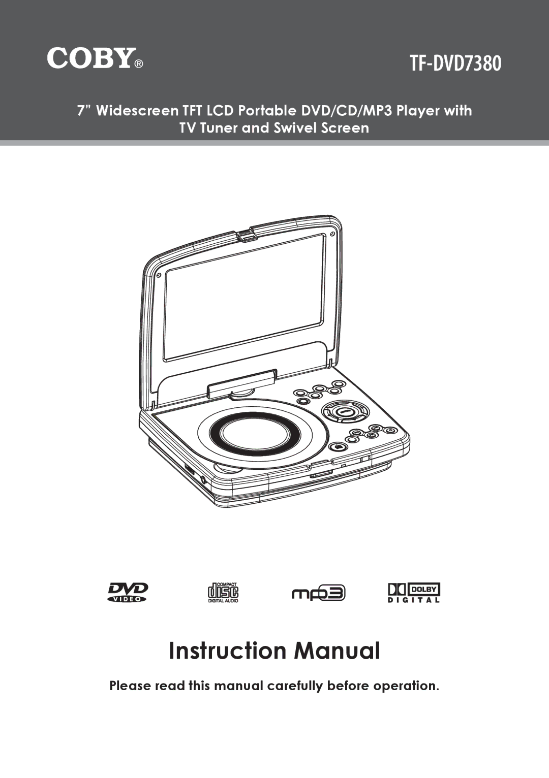 COBY electronic TF-DVD7380 instruction manual 