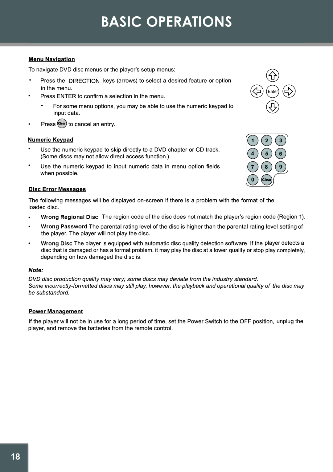 COBY electronic TFDVD1029, 907-FD10-29S1-00R instruction manual Wrong Regional Disc Wrong Password Wrong Disc 