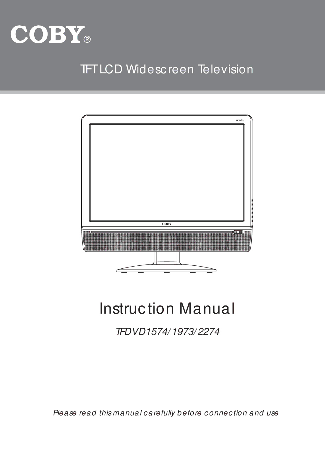 COBY electronic TFDVD2274, TFDVD1574, TFDVD1973 instruction manual TFT LCD Widescreen Television 