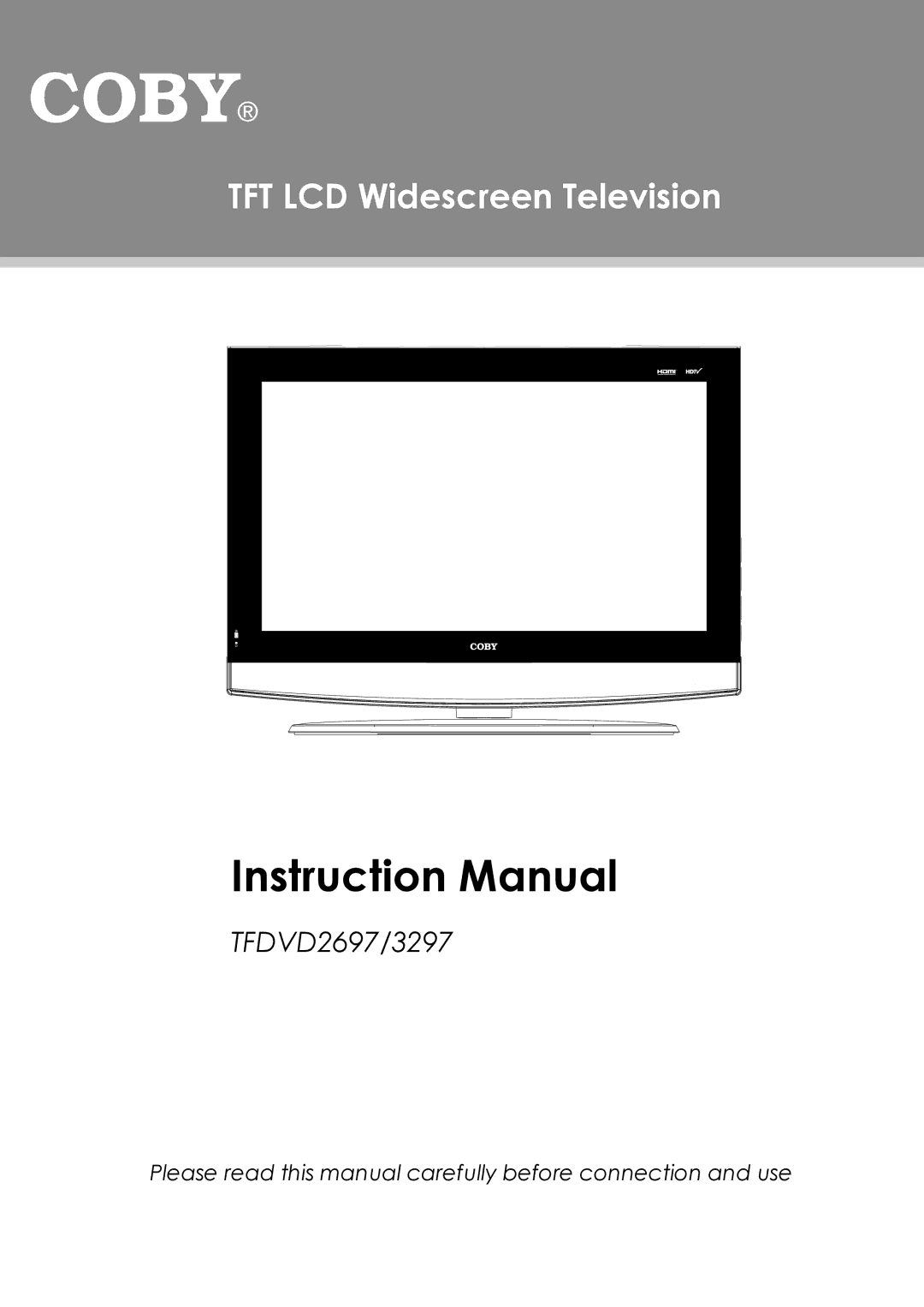 COBY electronic TFDVD3297, TFDVD2697 instruction manual TFT LCD Widescreen Television 