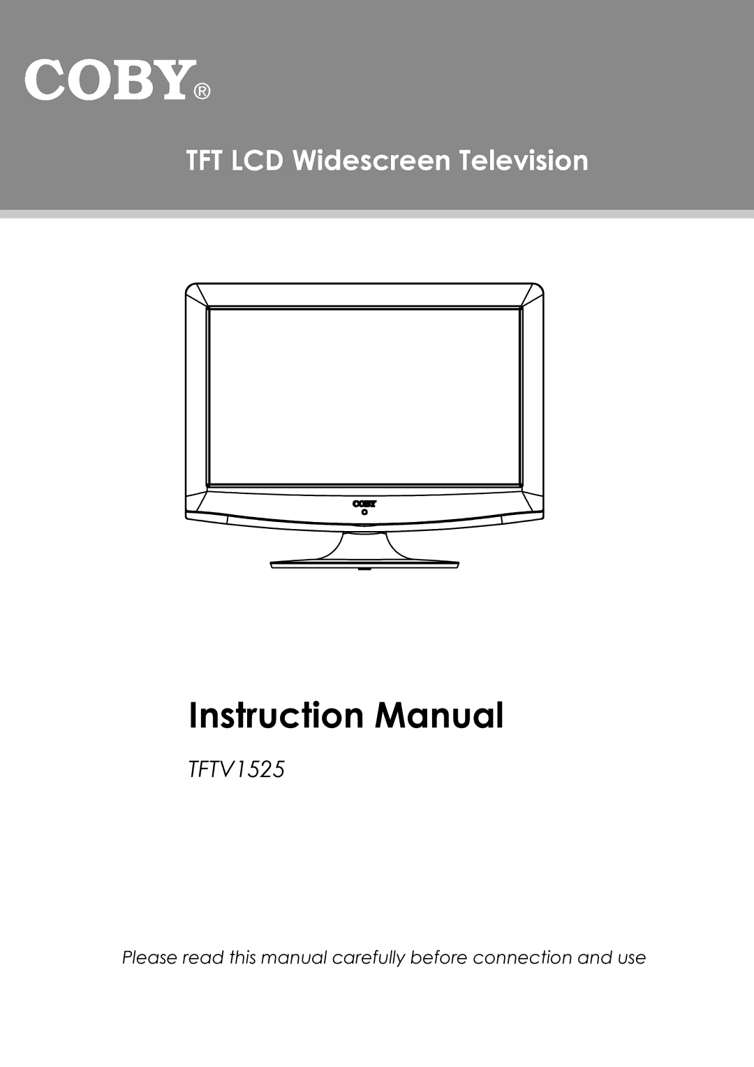 COBY electronic TFTV1525 instruction manual TFT LCD Widescreen Television 