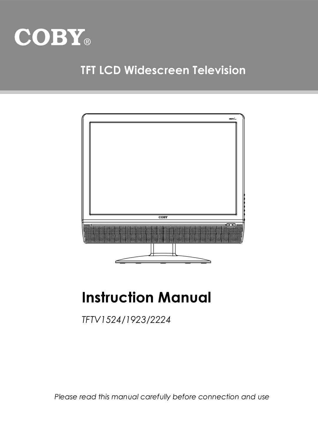 COBY electronic TFTV1923, TFTV2224, TFTV1524 instruction manual TFT LCD Widescreen Television 