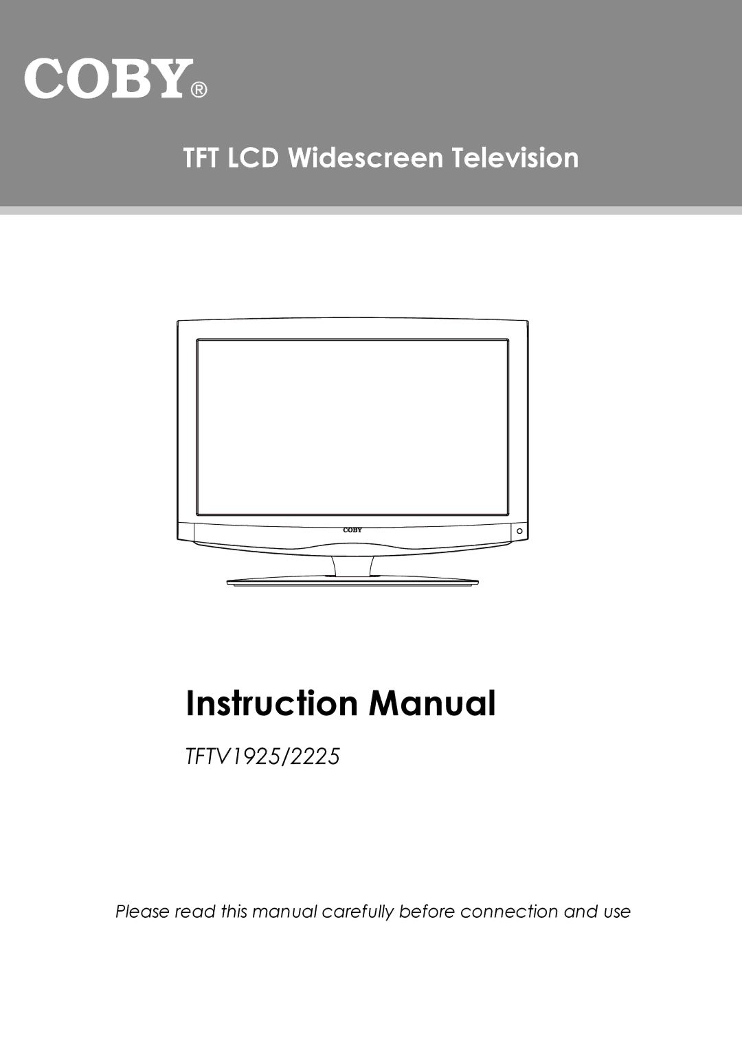 COBY electronic TFTV1925, TFTV2225 instruction manual TFT LCD Widescreen Television 