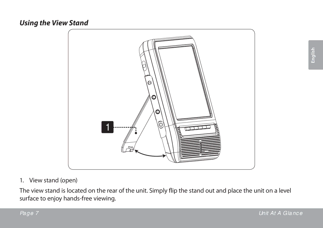 COBY electronic TFTV791 instruction manual Using the View Stand 