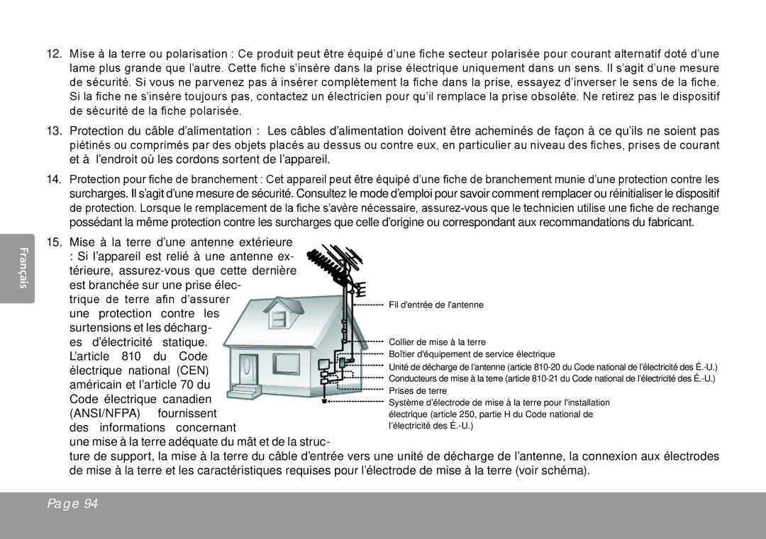 COBY electronic TFTV791 instruction manual Français 