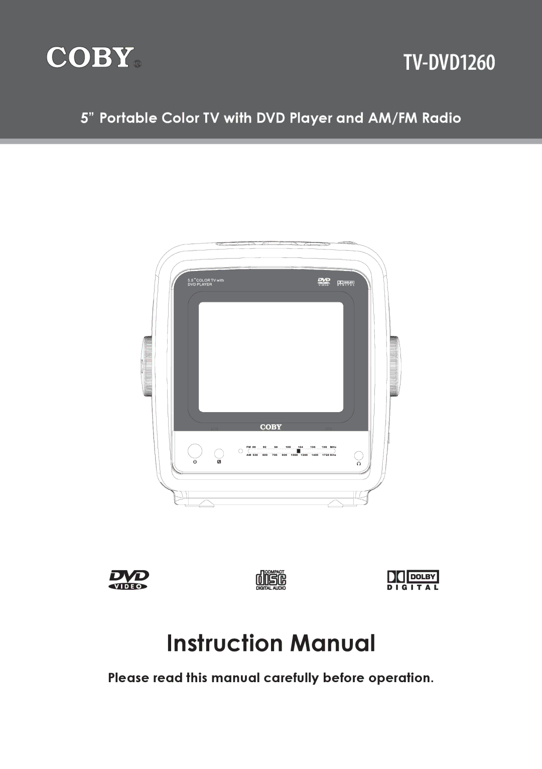 COBY electronic TV-DVD1260 instruction manual 