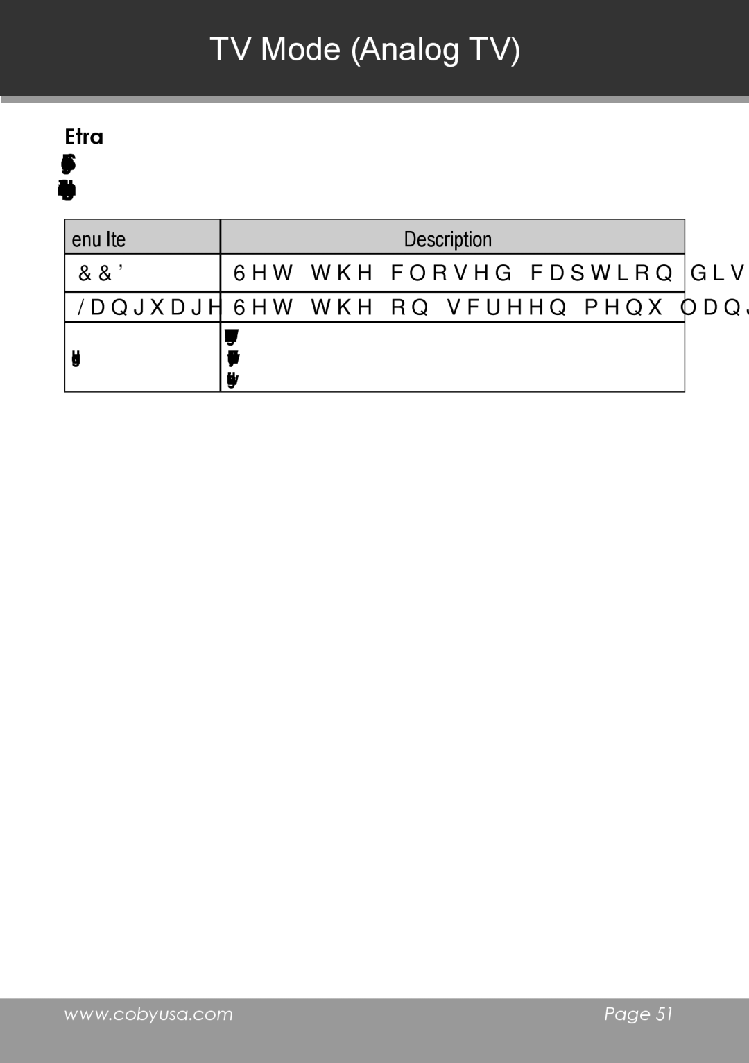 COBY electronic TV-DVD1390, TV-DVD2090 instruction manual Extra, Ccd 