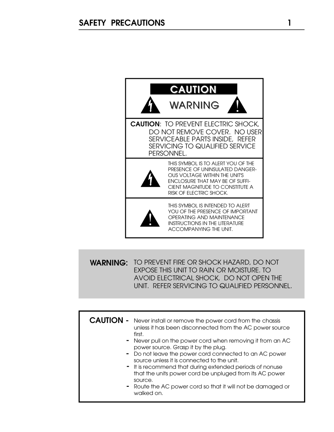 Coda 10.5 operation manual Safety Precautions 