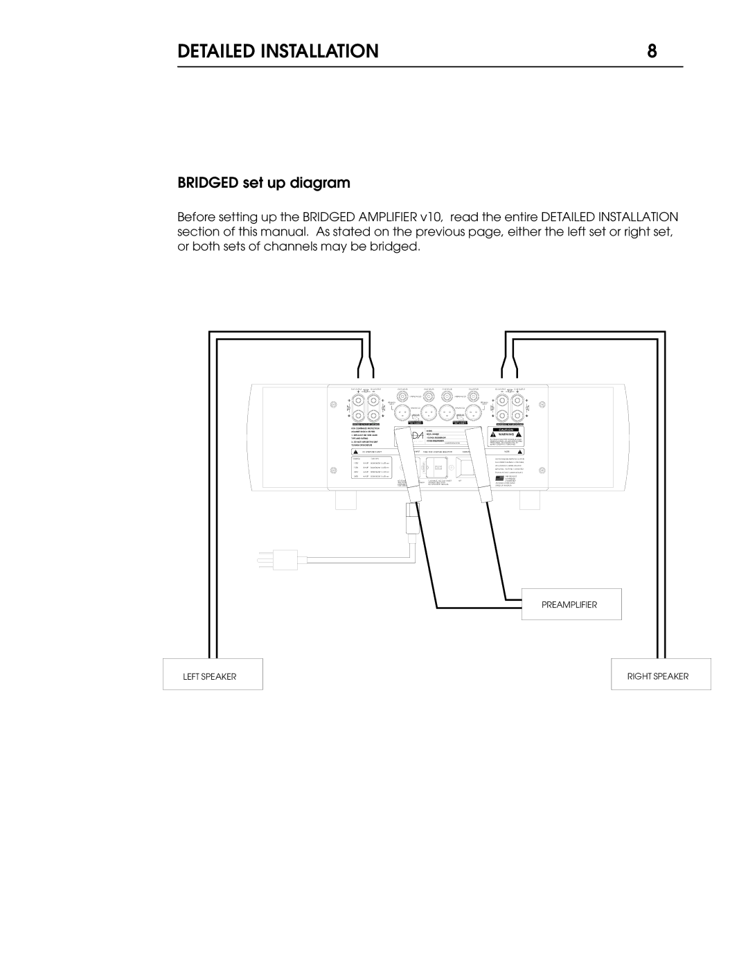 Coda V10 operation manual Bridged set up diagram 