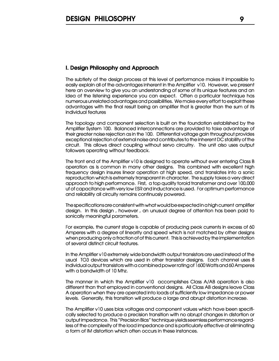 Coda V10 operation manual I. Design Philosophy and Approach 