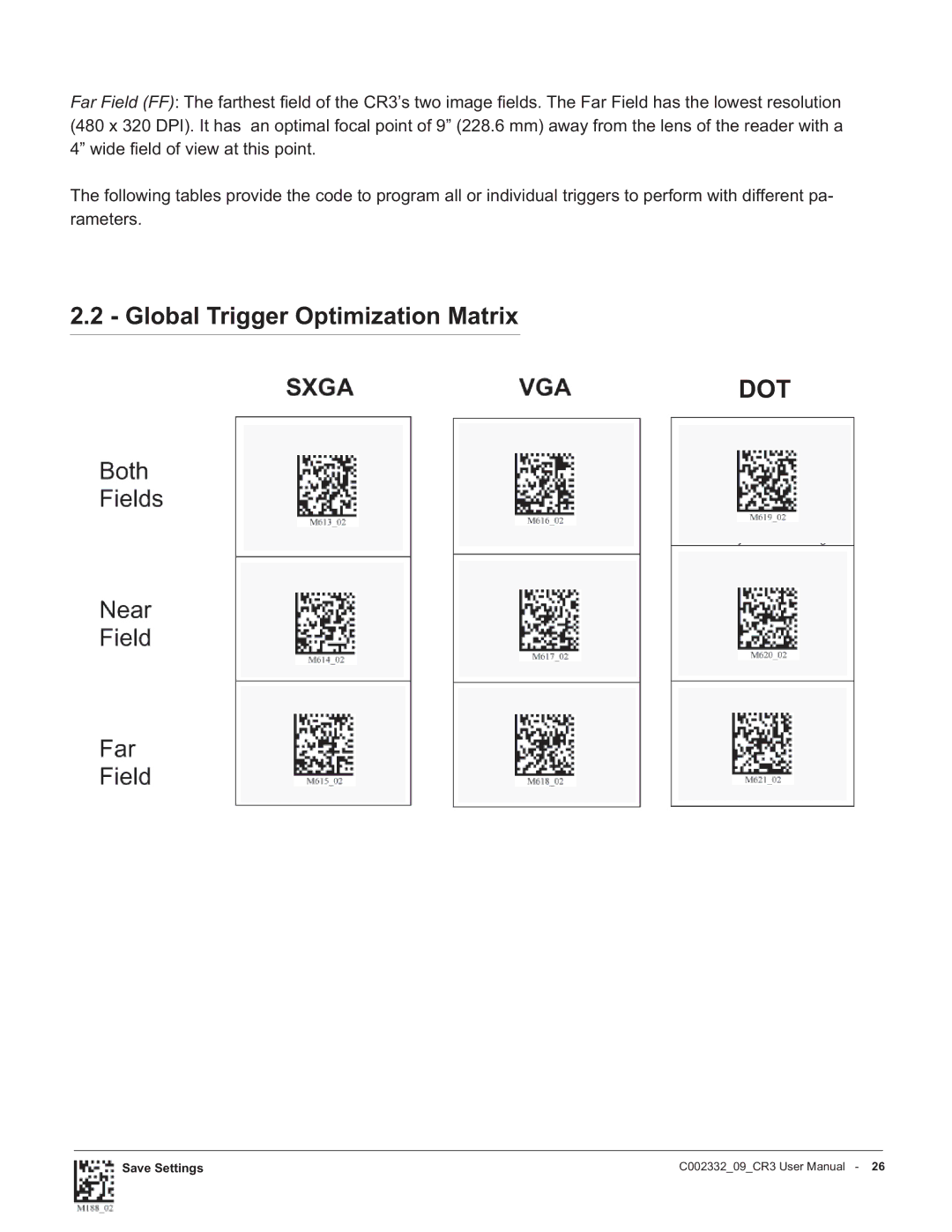 Code Alarm CR3 manual Global Trigger Optimization Matrix 