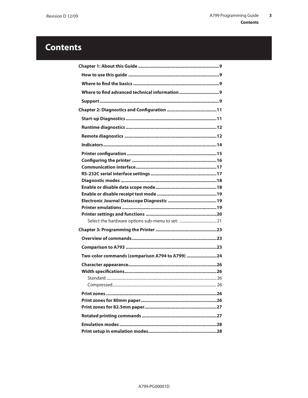 Cognitive Solutions A799 manual Contents 