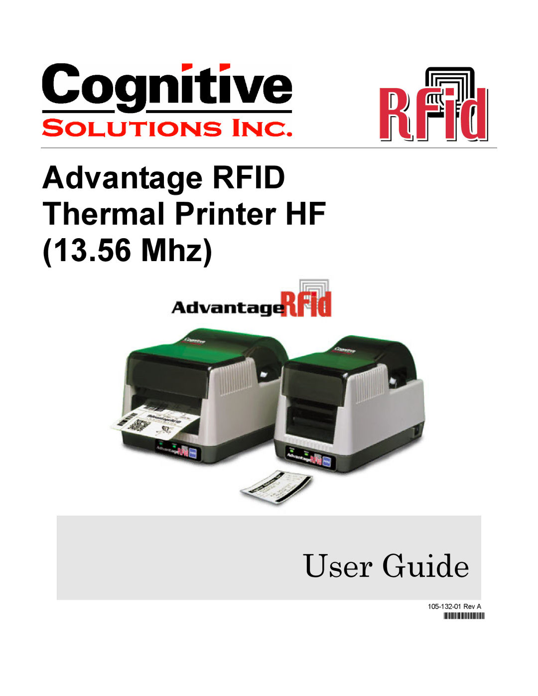 Cognitive Solutions Advantage RFID Thermal Printer manual Advantage Rfid Thermal Printer HF 13.56 Mhz 