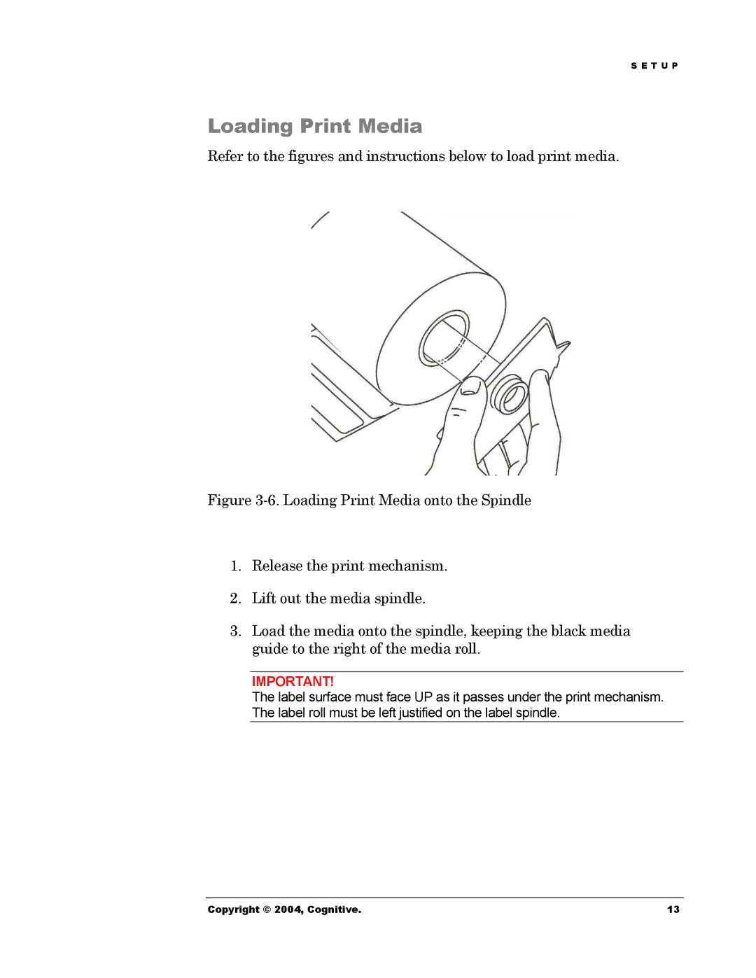 Cognitive Solutions Advantage RFID Thermal Printer manual Loading Print Media 