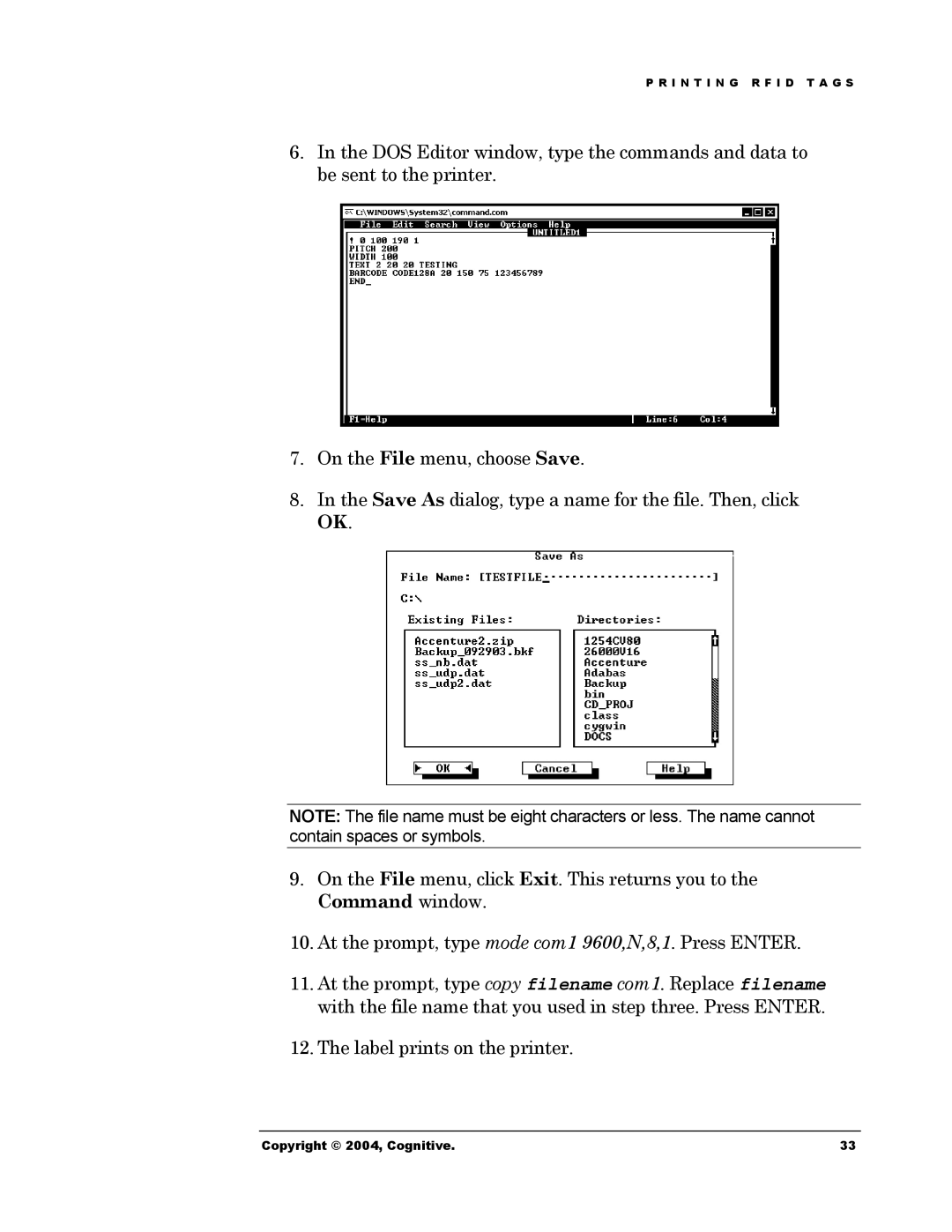 Cognitive Solutions Advantage RFID Thermal Printer manual Label prints on the printer 