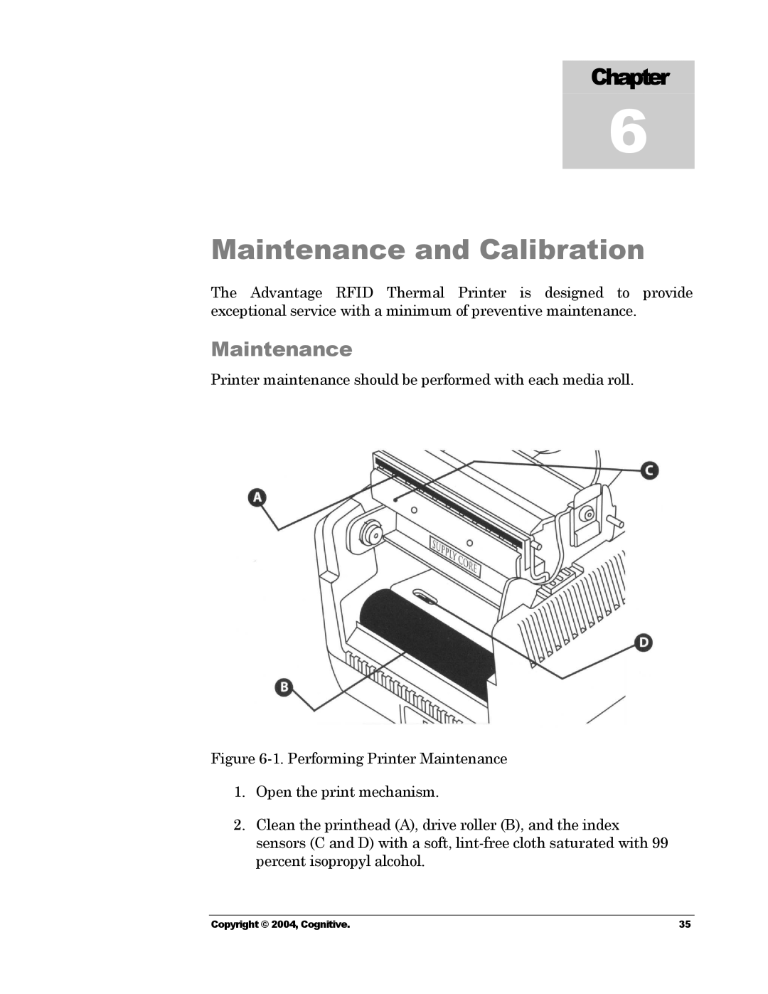 Cognitive Solutions Advantage RFID Thermal Printer manual Maintenance and Calibration 