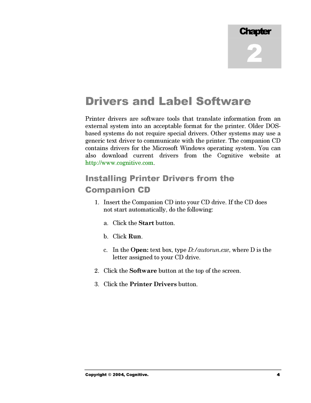 Cognitive Solutions Advantage RFID Thermal Printer manual Drivers and Label Software 