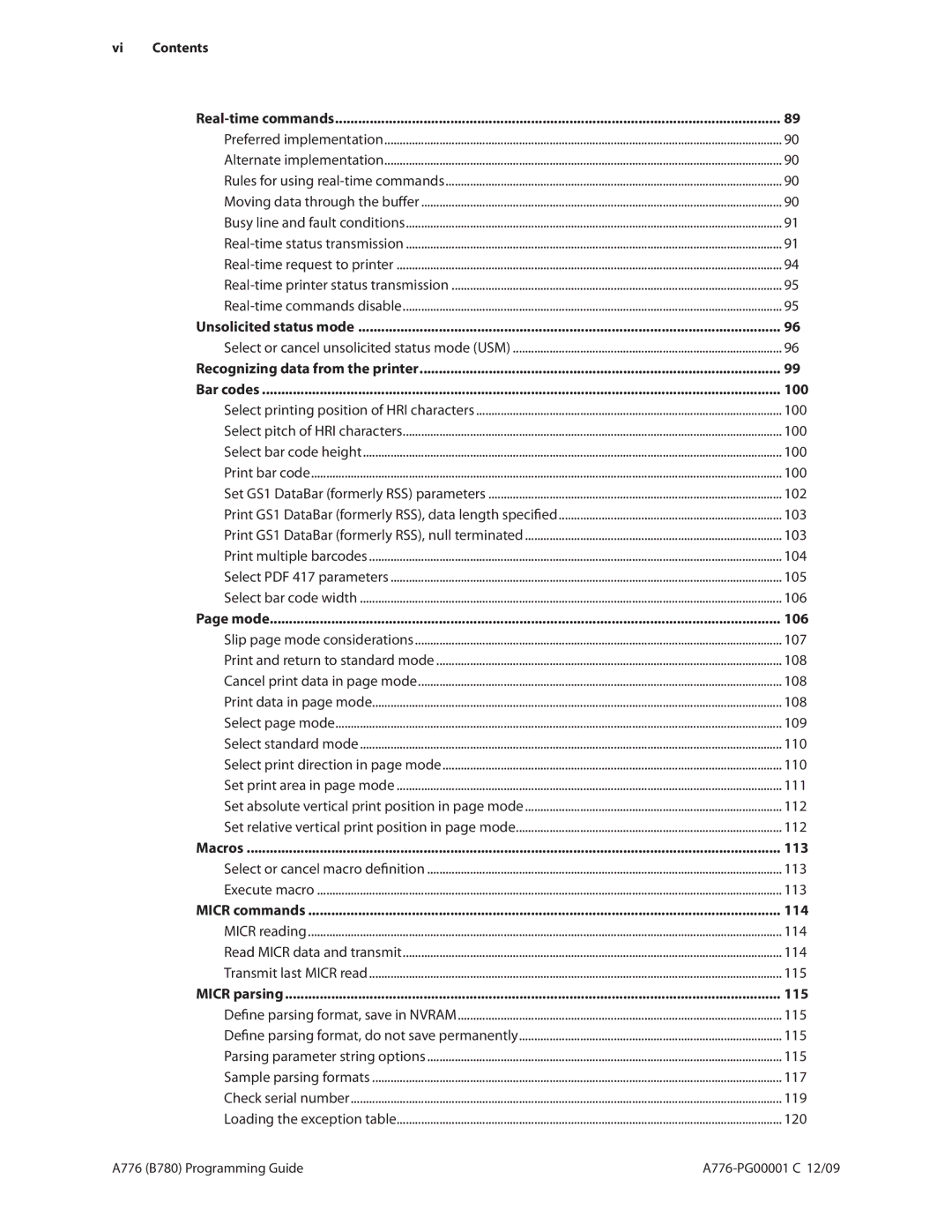 Cognitive Solutions B780, A776 manual 100, 106, 113, 114, 115 