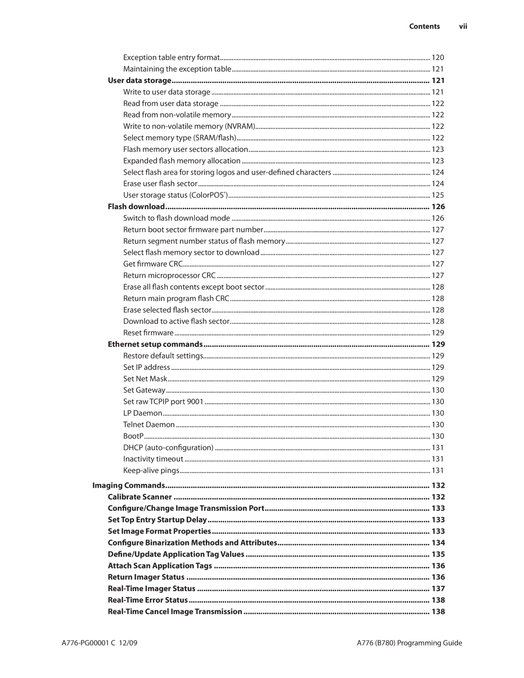 Cognitive Solutions A776, B780 manual 121, 126, 129, 132, 133, 134, 135, 136, 137, 138 