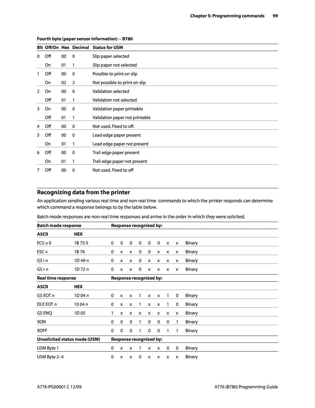 Cognitive Solutions A776, B780 manual Recognizing data from the printer 