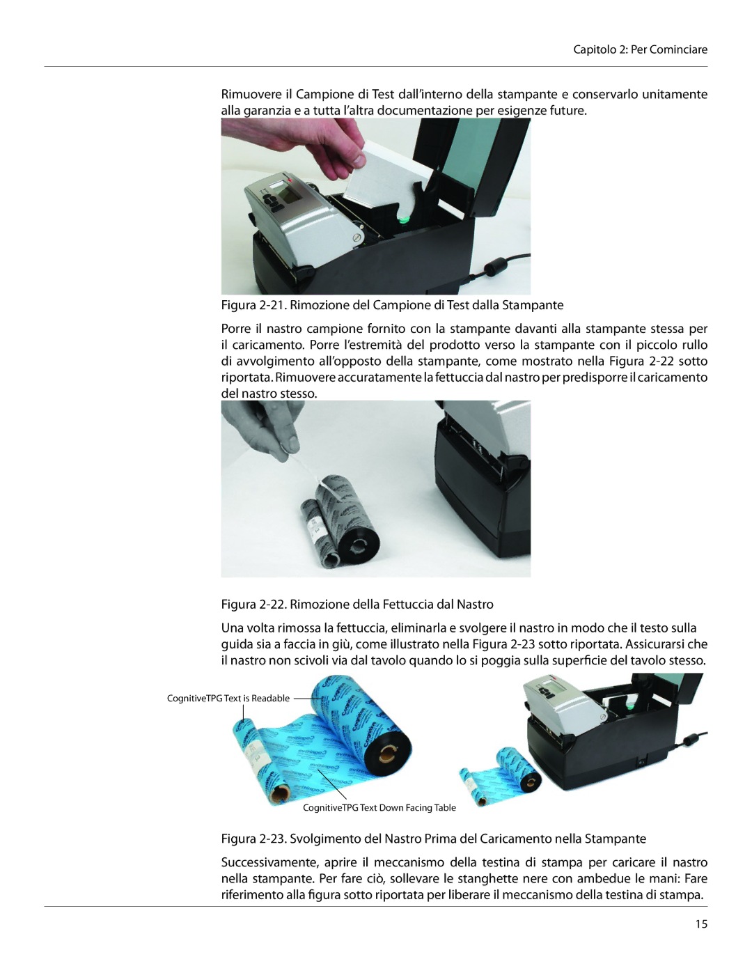 Cognitive Solutions CXI-UGML001-IT, CI user manual Figura 2-22. Rimozione della Fettuccia dal Nastro 