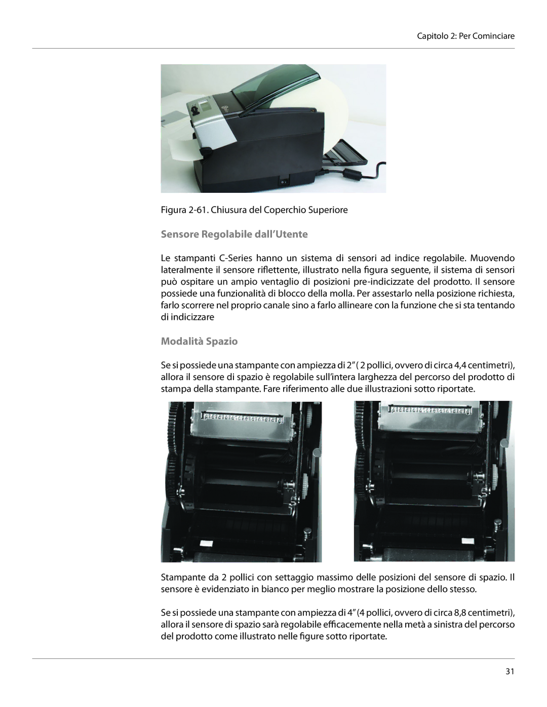 Cognitive Solutions CXI-UGML001-IT, CI user manual Sensore Regolabile dall’Utente, Modalità Spazio 