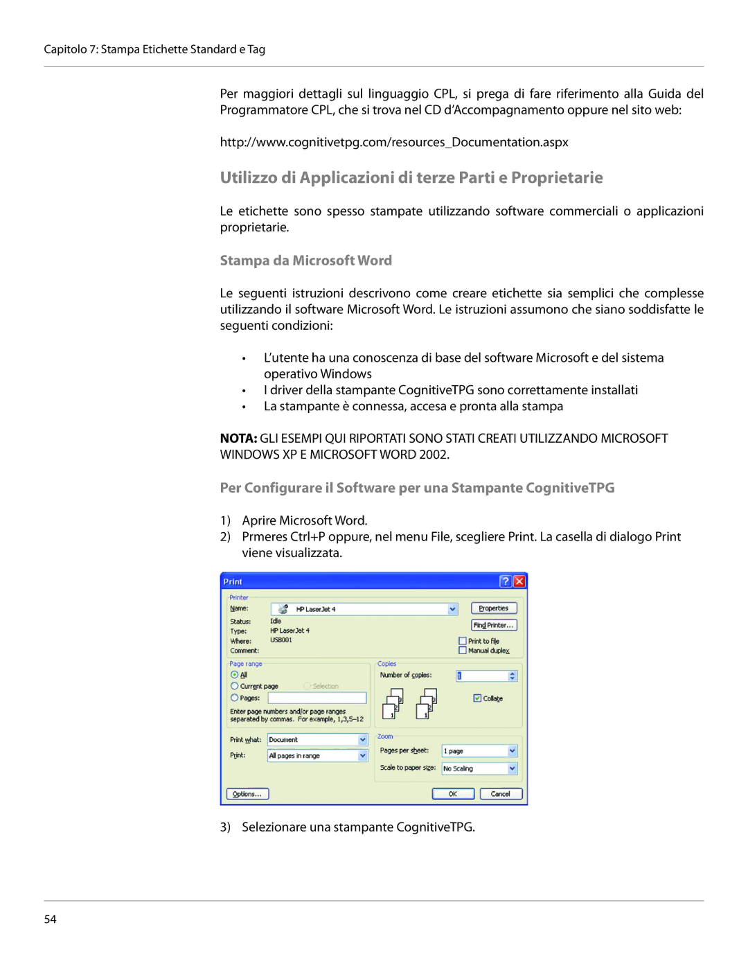 Cognitive Solutions CI, CXI-UGML001-IT Utilizzo di Applicazioni di terze Parti e Proprietarie, Stampa da Microsoft Word 