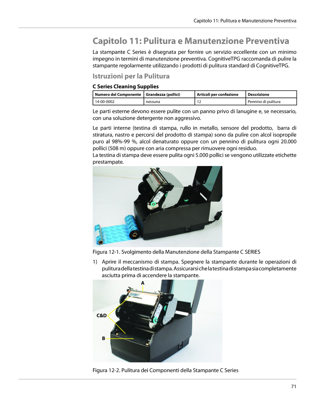 Cognitive Solutions CXI-UGML001-IT, CI Capitolo 11 Pulitura e Manutenzione Preventiva, Istruzioni per la Pulitura 