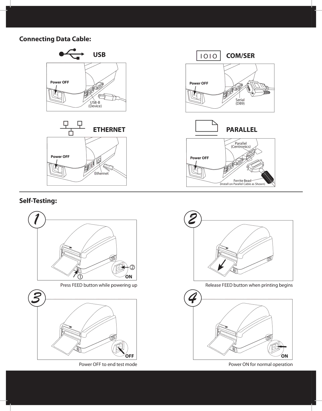 Cognitive Solutions EZ-LP quick start Connecting Data Cable, Self-Testing 