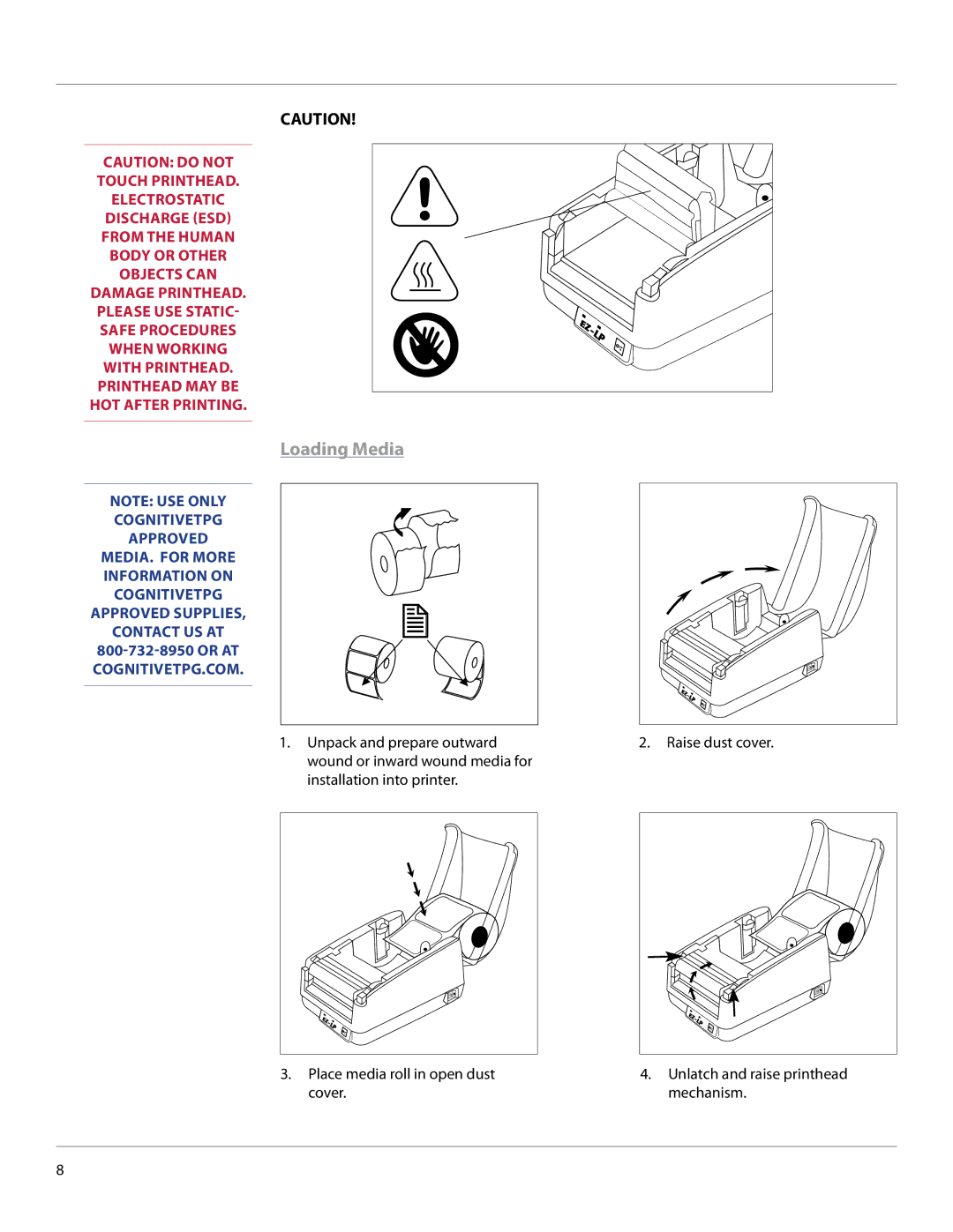 Cognitive Solutions EZLP-UG00000 user manual Loading Media, Cognitivetpg Approved 