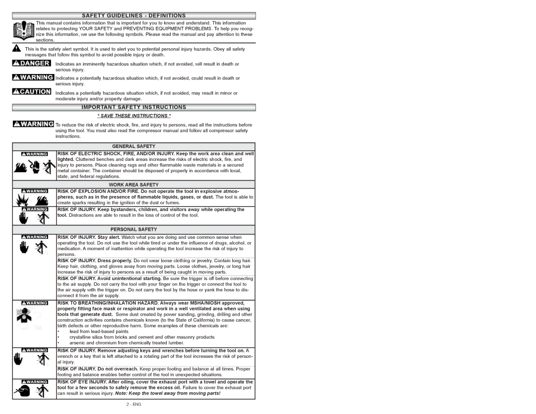 Coleman 024-0075CT warranty Safetysafety Guidelinesguidelines -- Definitionsdefinitions 