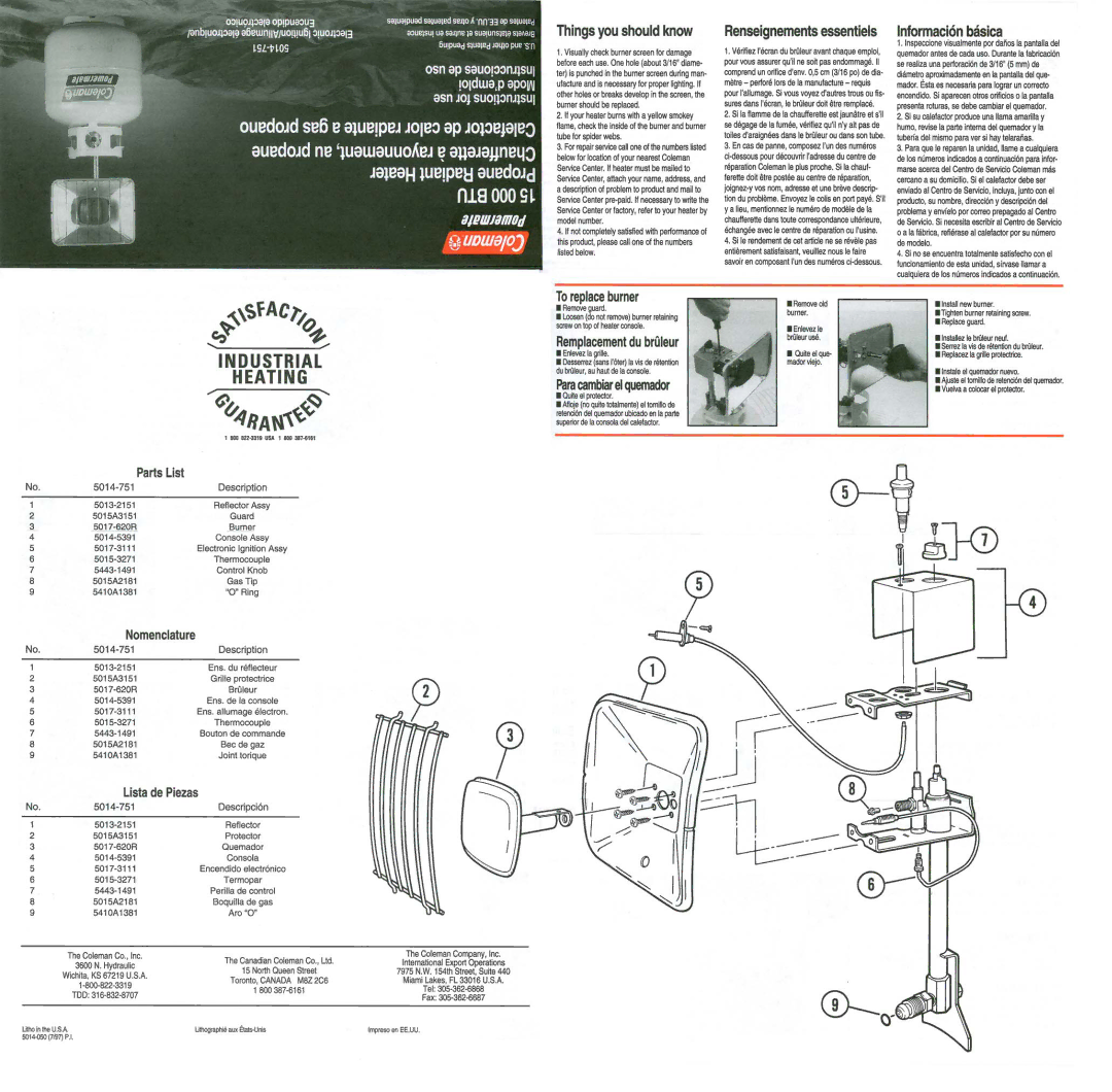 Coleman 15 000 BTU manual 