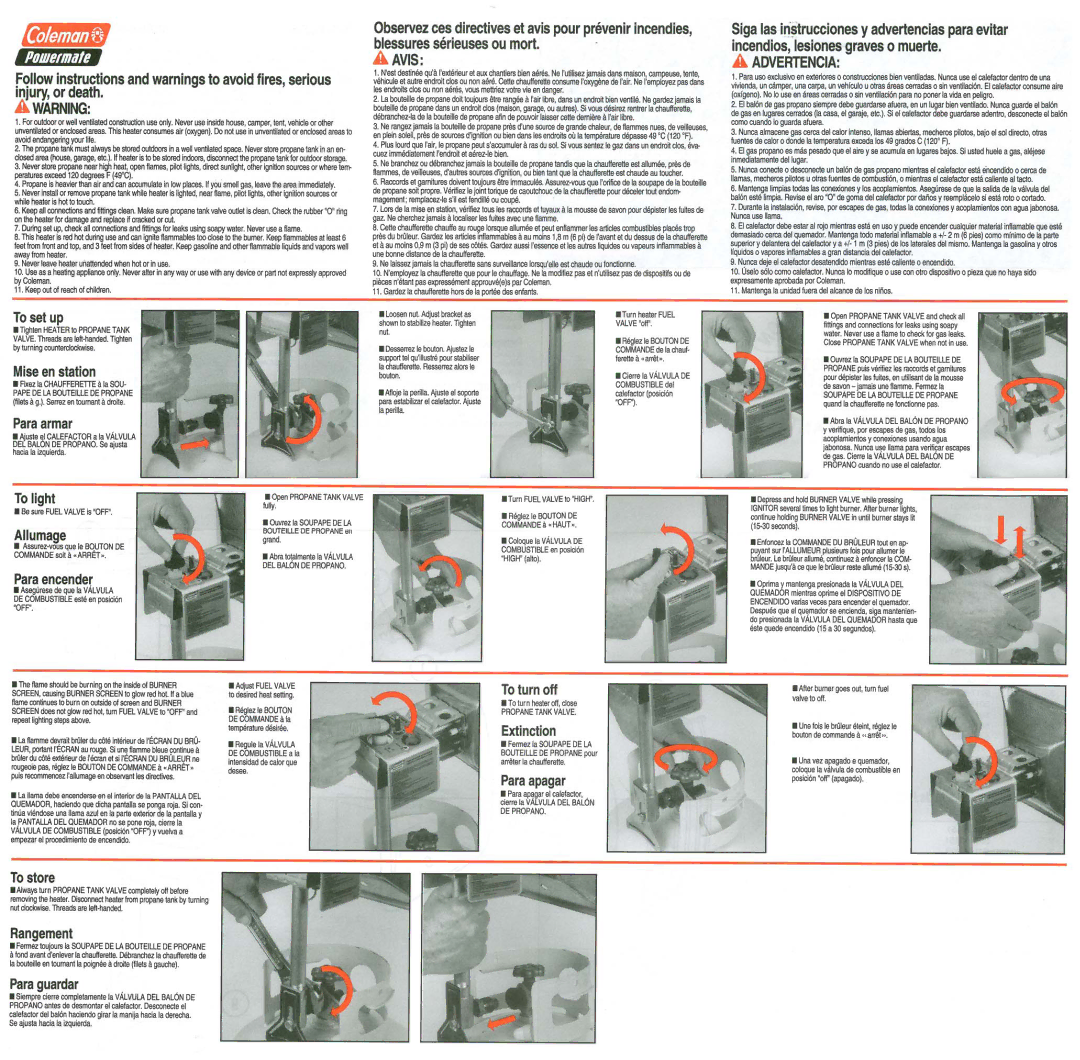 Coleman 15 000 BTU manual 