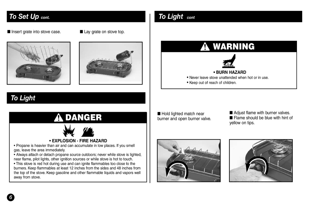 Coleman 2000000117 manual To Light 