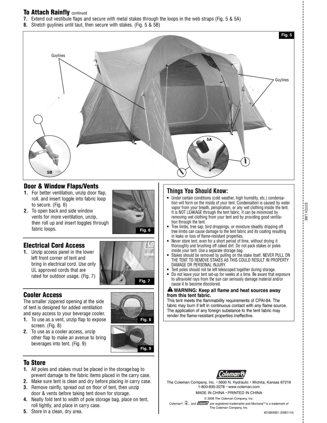 Coleman 2000001593 Door & Window Flaps/Vents, Electrical Cord Access, Cooler Access, To Store, Things You Should Know 