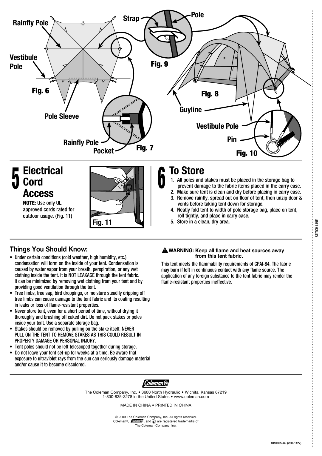 Coleman 2000004559 manual Electrical Cord Access To Store, Things You Should Know 