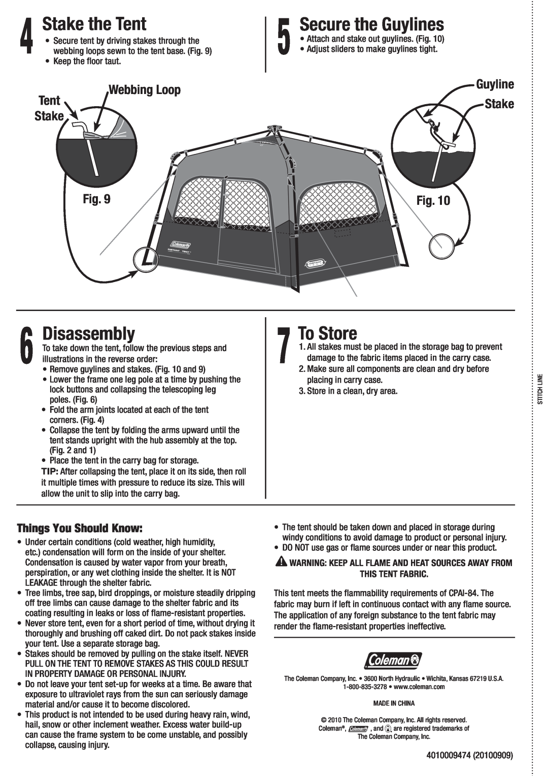Coleman 2000007831 Stake the Tent, Disassembly, To Store, Webbing Loop Tent Stake, Guyline Stake, Things You Should Know 
