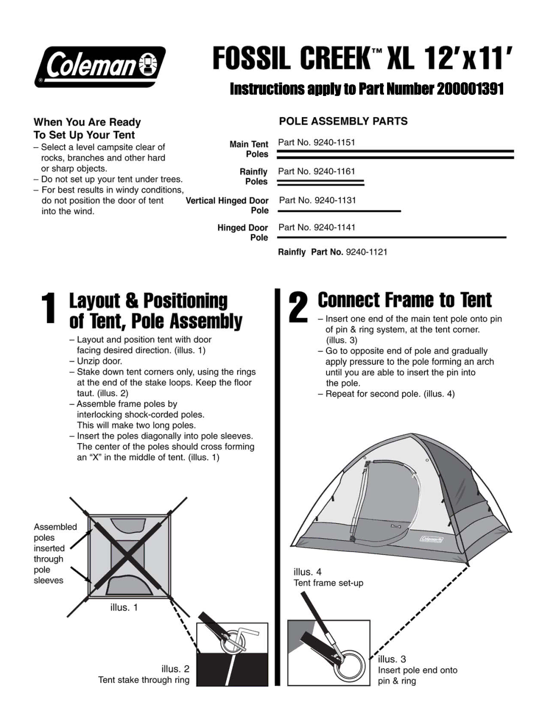 Coleman 200001391 manual 