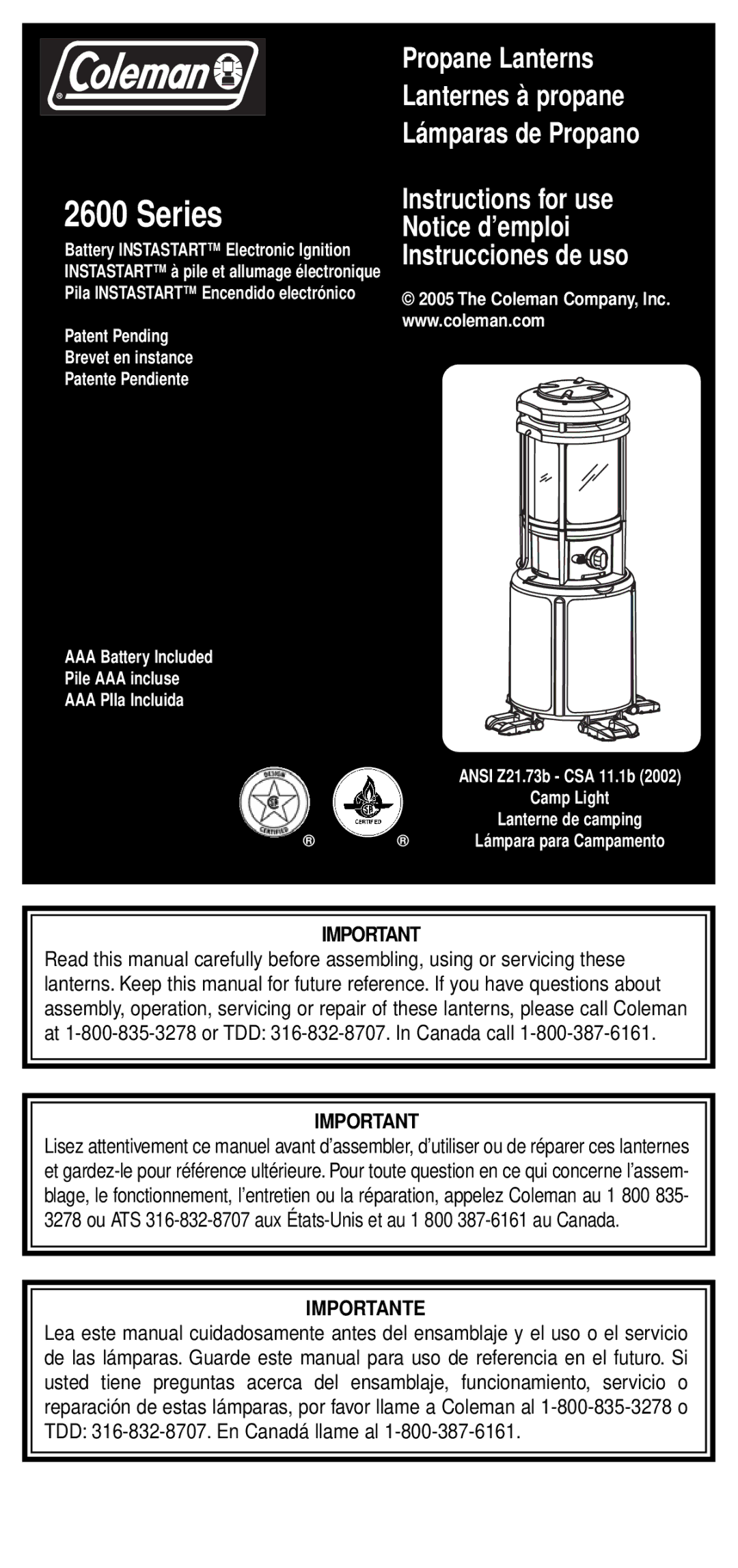 Coleman 2600 Series manual 