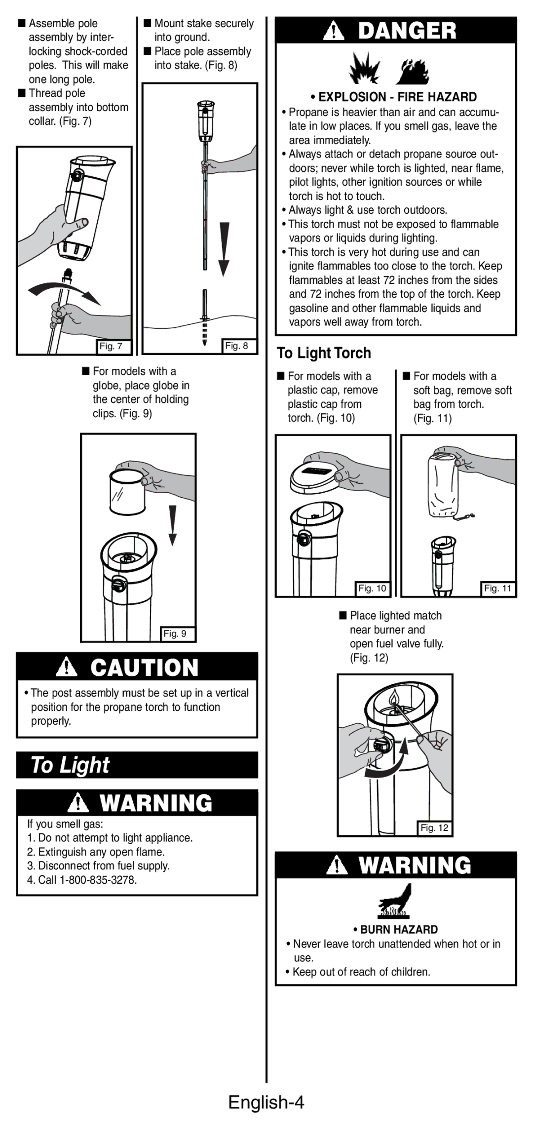 Coleman 3150 manual To Light, English-4, Explosion Fire Hazard 