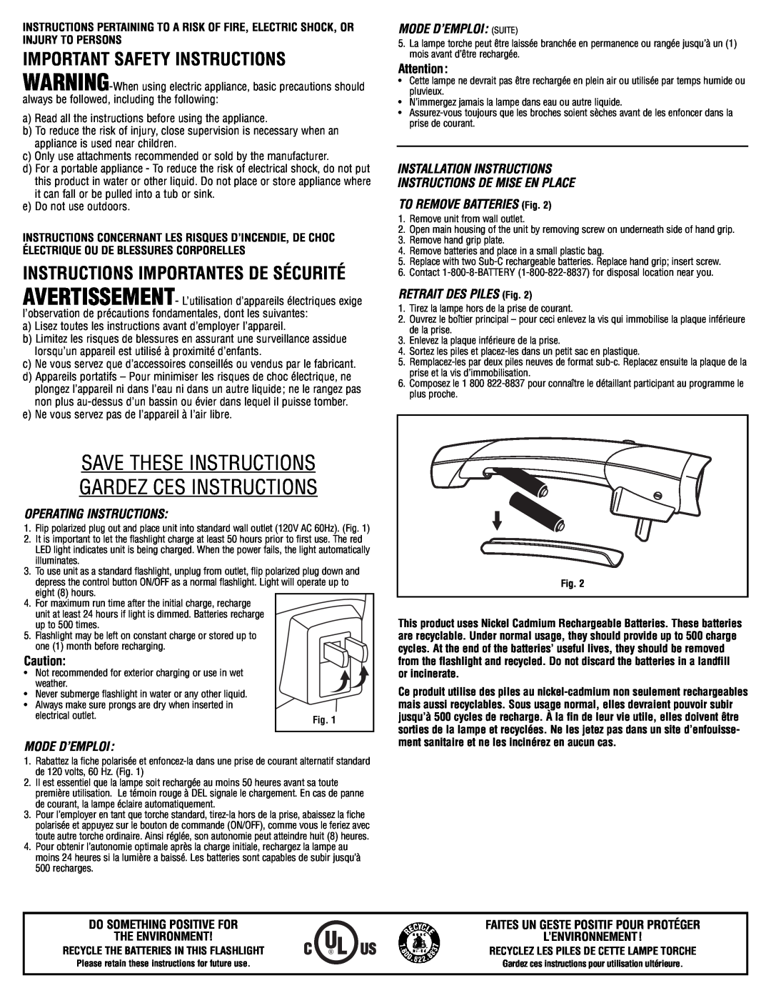 Coleman 4346 Important Safety Instructions, Save These Instructions Gardez Ces Instructions, Operating Instructions 