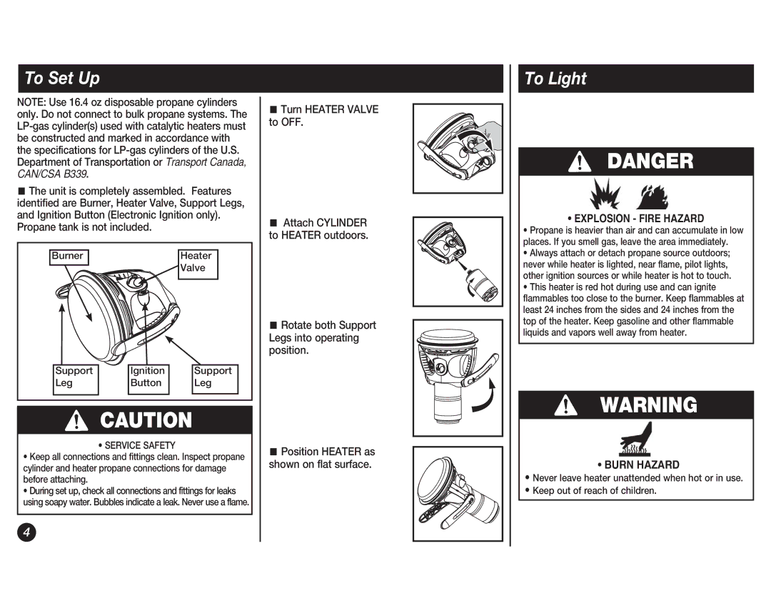 Coleman 5038 manual To Set Up, To Light, 4&37*$&4&5 