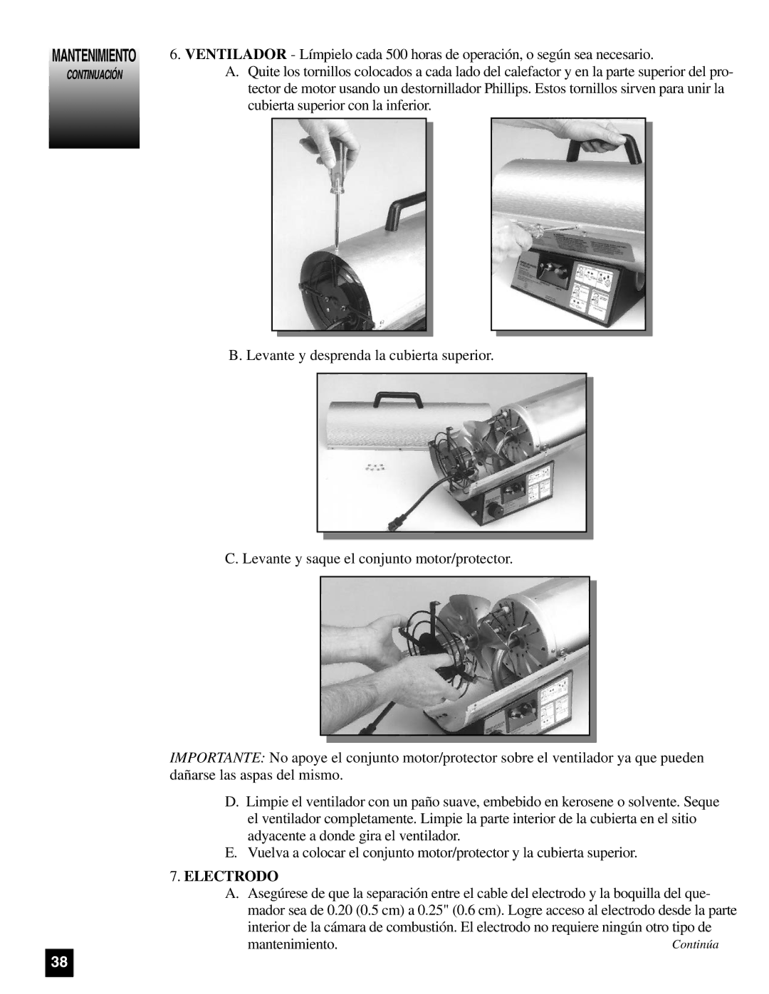 Coleman 5070 Series, 5075 Series manual Electrodo 