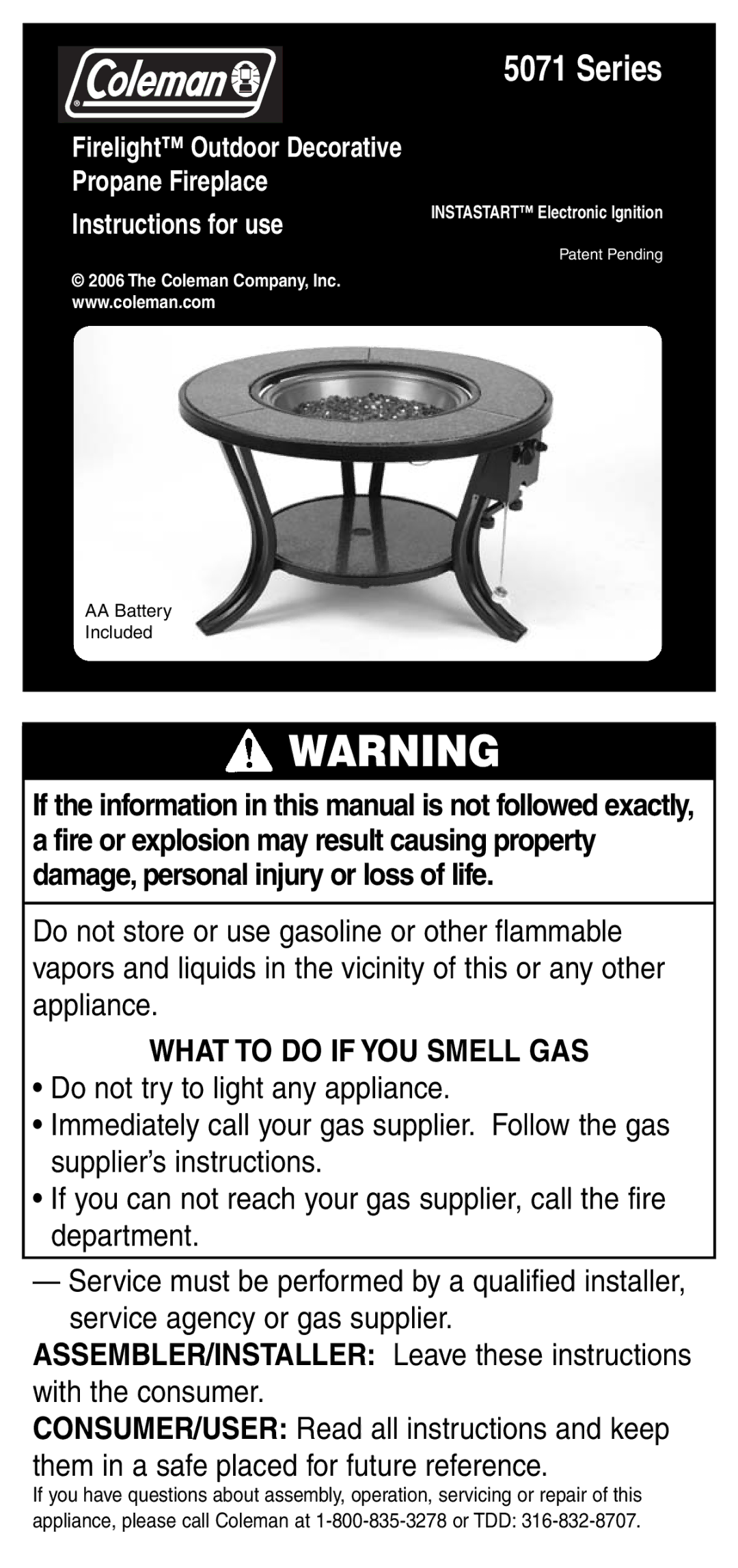 Coleman 5071 Series manual 
