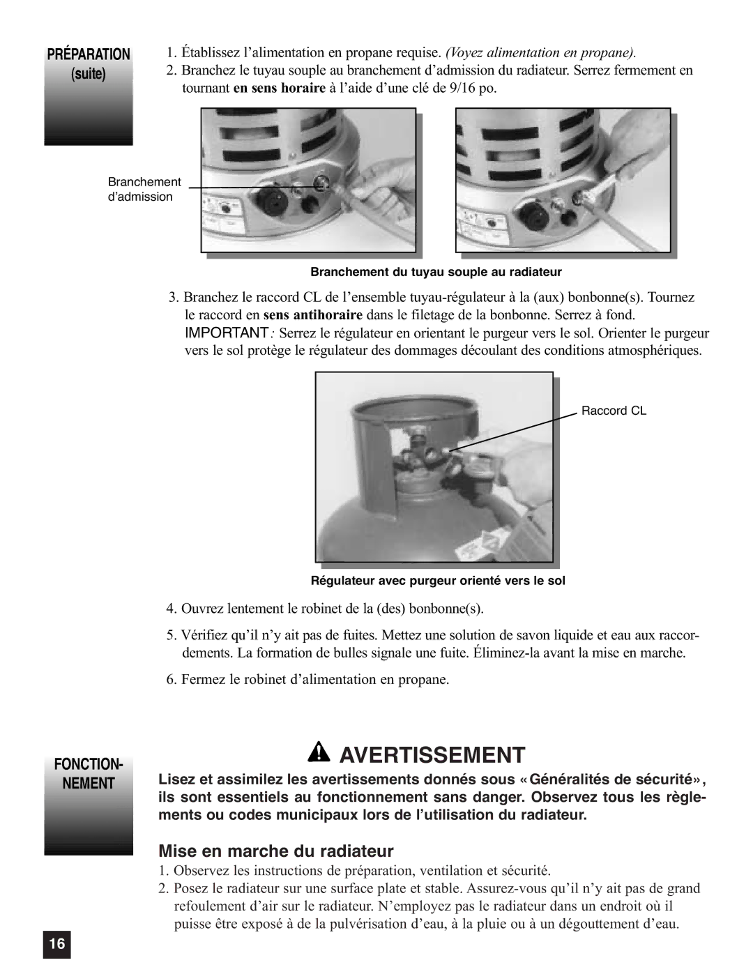 Coleman 5080A751, 5085A751 manual Avertissement, Fonction Nement 