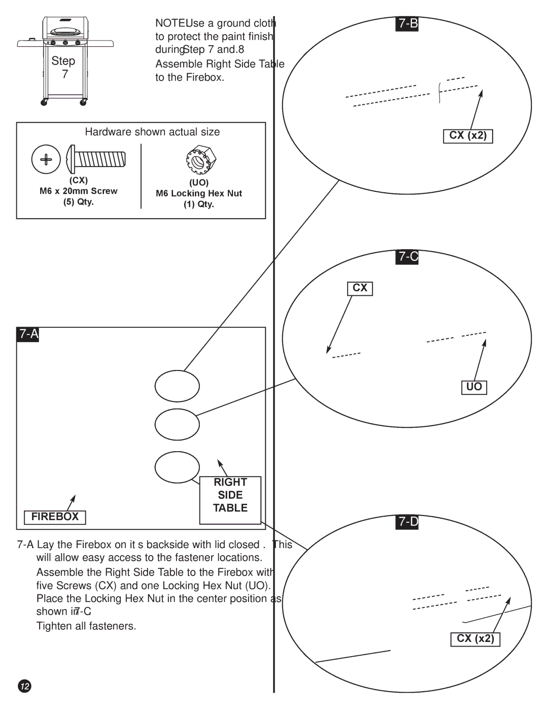 Coleman 5100 LP, 5110 manual During, Firebox Right Side 