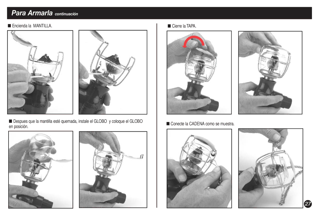 Coleman 5132A manual Para Armarla continuación 